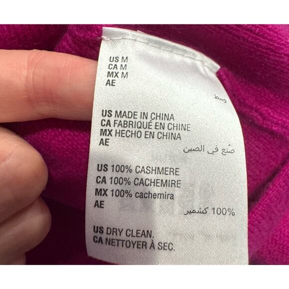 Charter Club Luxury Cashmere Blazer Womens Size Medium Two Button Front Fuchsia - Picture 8 of 8